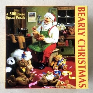 Vintage Puzzle 500 Pieces COMPLETE Bearly Christmas Santa’s Workshop Elves Toys